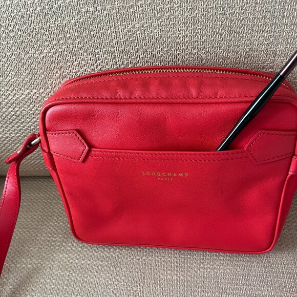 Longchamp Red Leather Crossbody Bag - Picture 2 of 14